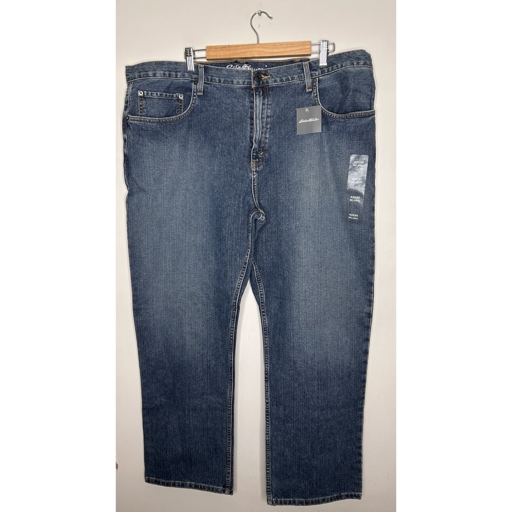 Eddie Bauer Men's Relaxed Fit Jeans Medium Wash Blue Denim Size 42x30 New NWT
